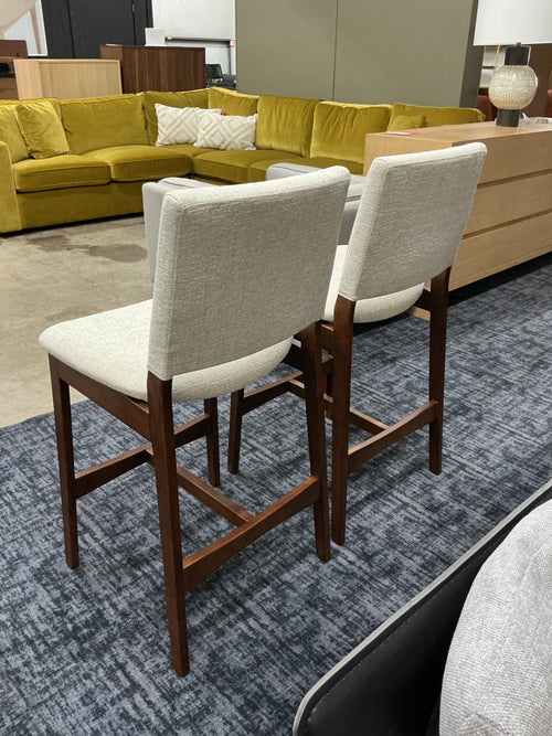 Pair of Nosh Counter Stools - Walnut And Chalk Gray