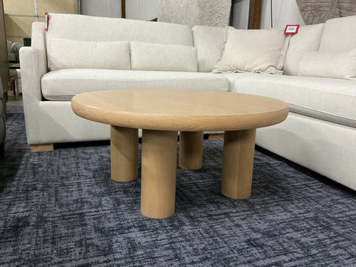 Adel 35" Round Coffee Table - White Oak