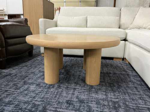 Adel 35" Round Coffee Table - White Oak