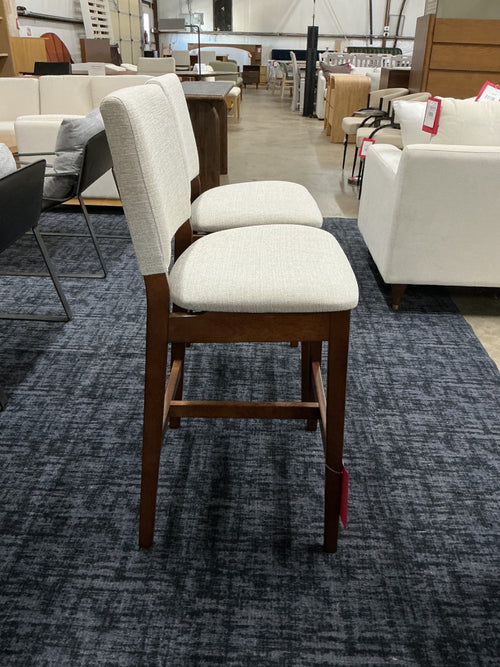Pair of Nosh Counter Stools - Walnut And Chalk Gray