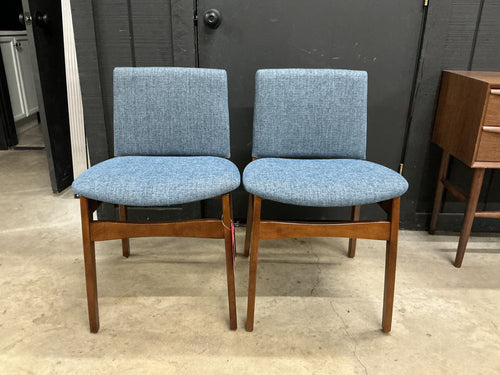 Pair of Nosh Dining Chairs - Walnut And Denim Blue
