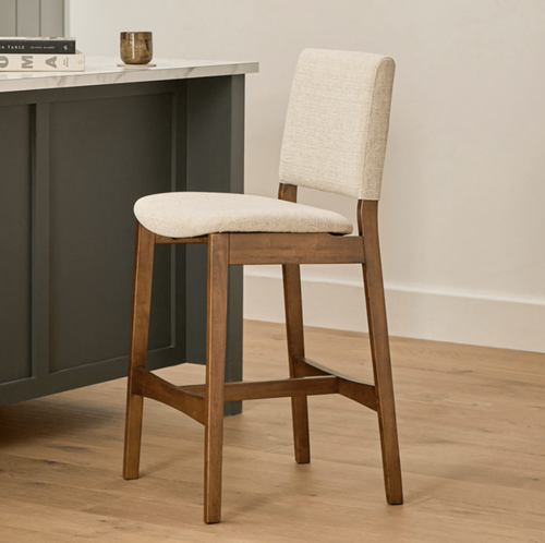 Pair of Nosh Counter Stools - Walnut And Chalk Gray
