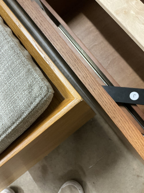 Nederin 55.5" Storage Bench - Oak And Rain Cloud Gray