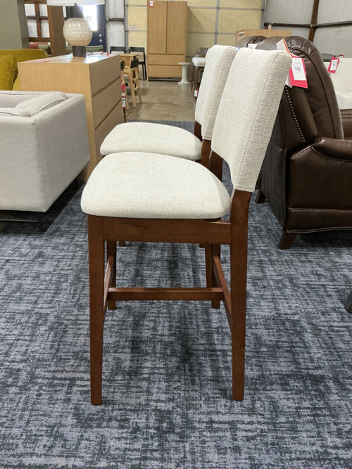 Pair of Nosh Counter Stools - Walnut And Chalk Gray