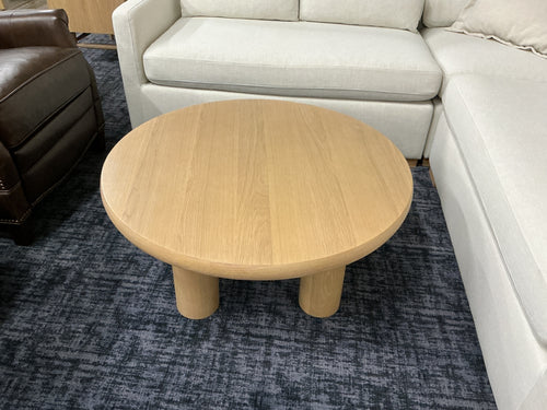 Adel 35" Round Coffee Table - White Oak