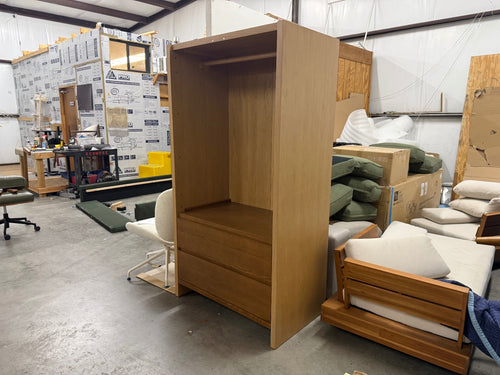 CLEARANCE Leif Armoire - Smoked Oak and White Oak