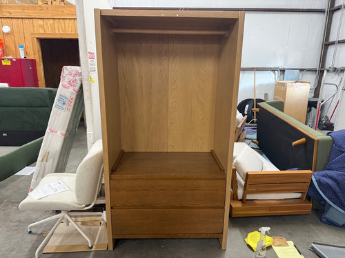 CLEARANCE Leif Armoire - Smoked Oak and White Oak