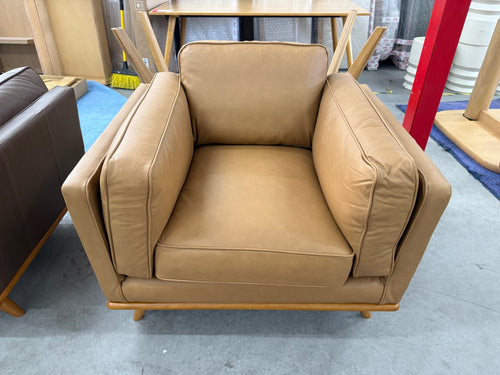 Timber 41" Leather Lounge Chair - Charme Tan