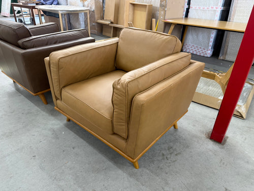 Timber 41" Leather Lounge Chair - Charme Tan