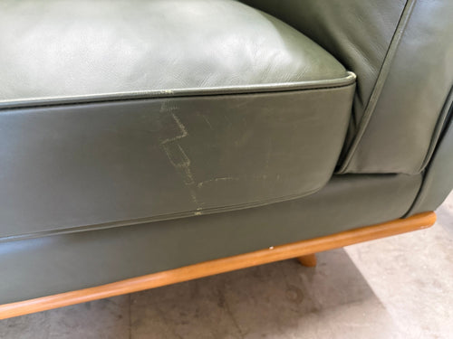 Timber 90" Leather Sofa - Charme Green