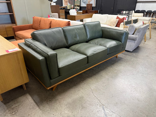 Timber 90" Leather Sofa - Charme Green
