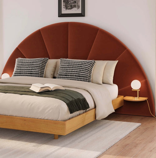 Almelo Full Velvet Headboard - Hale Rust