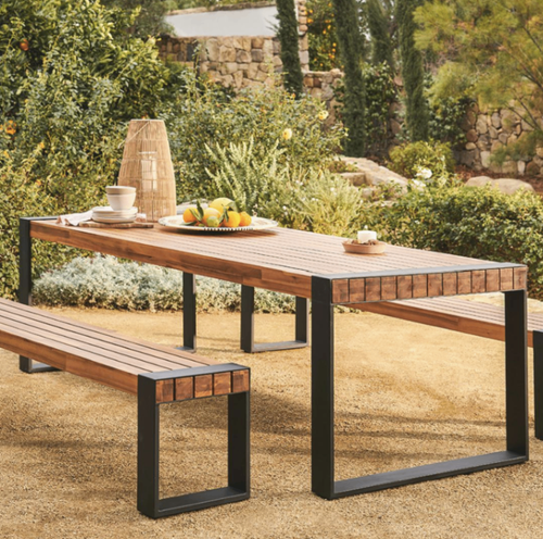 Lubek 94.5" Outdoor Dining Set - Tuscan Brown