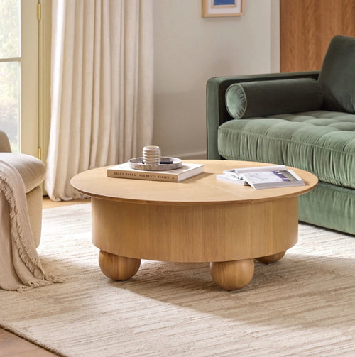 Sigrid 42.5" Storage Coffee Table - White Oak