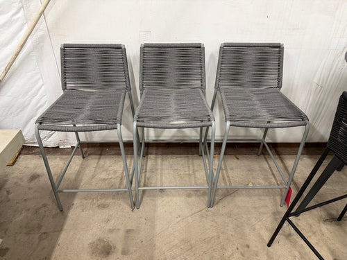 Set of 3 Zina Outdoor Counter Stools - Heathered Gray