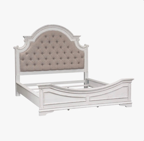 Bison Commerce Magnolia Manor King Upholstered Bed - Antique White
