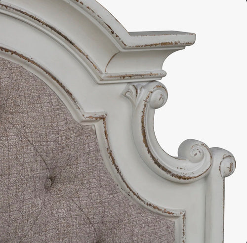 Bison Commerce Magnolia Manor King Upholstered Bed - Antique White