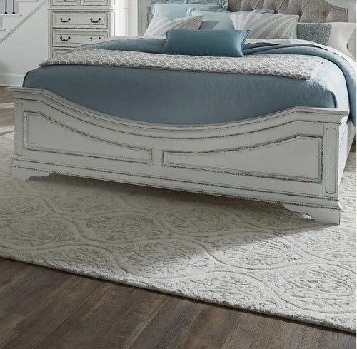 Bison Commerce Magnolia Manor King Upholstered Bed - Antique White
