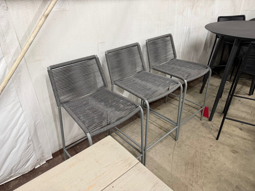 Set of 3 Zina Outdoor Counter Stools - Heathered Gray