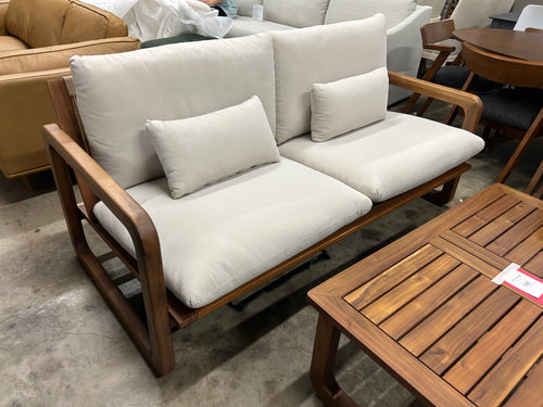 Laholm Outdoor Loveseat & Lounge Chair Set - Dravite Ivory