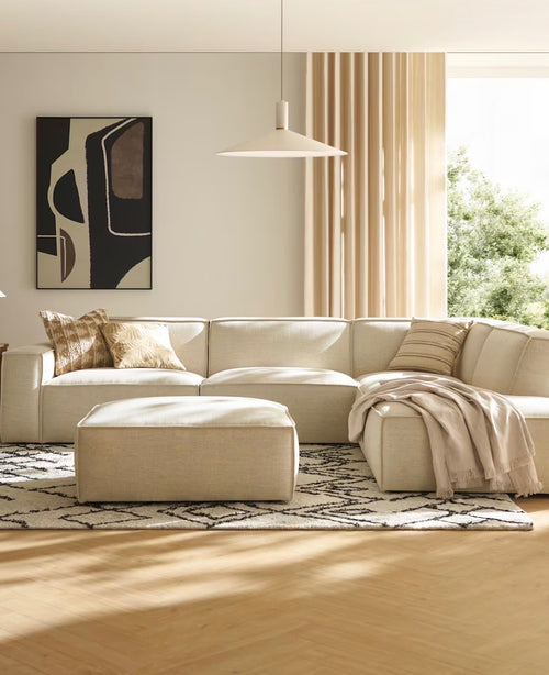 Castlery Jonathan Extended Side Chaise Sectional- Performance Creamy White