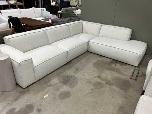 Castlery Jonathan Extended Side Chaise Sectional- Performance Creamy White
