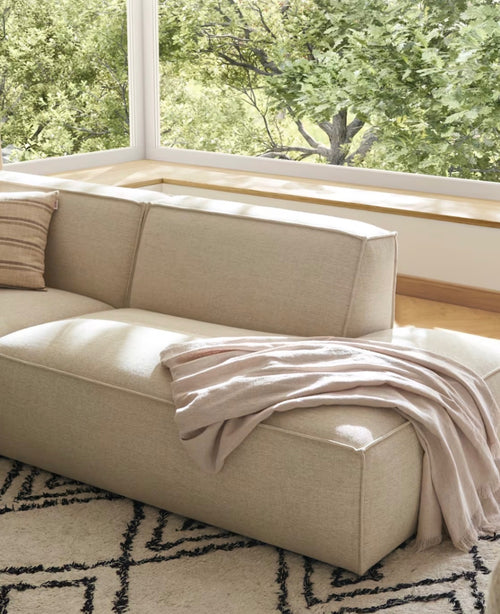 Castlery Jonathan Extended Side Chaise Sectional- Performance Creamy White