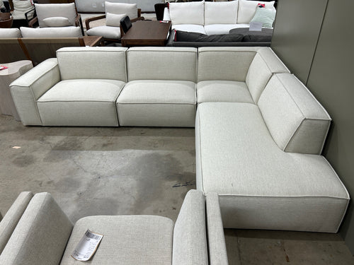 Castlery Jonathan Extended Side Chaise Sectional- Performance Creamy White