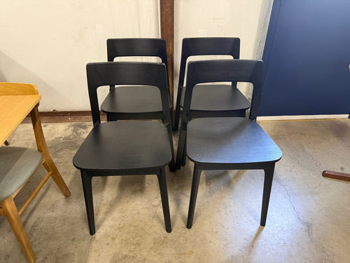 Set of 4 Gusfa Stackable Dining Chairs - Black