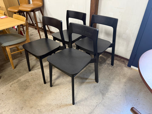 Set of 4 Gusfa Stackable Dining Chairs - Black