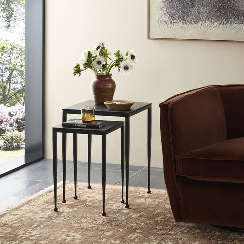 Four Hands Dalston Nesting End Tables - Raw Black
