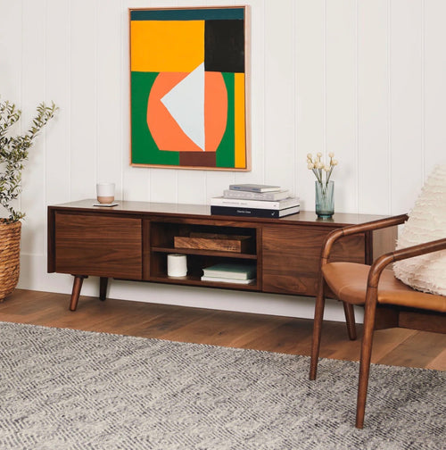 Seno 63" Low Media Unit - Walnut