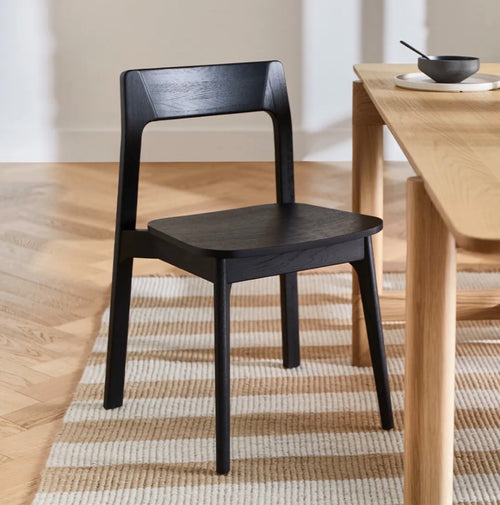 Set of 4 Gusfa Stackable Dining Chairs - Black