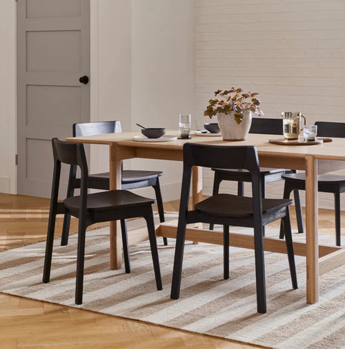 Set of 4 Gusfa Stackable Dining Chairs - Black