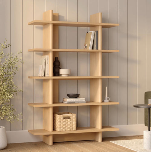 Torme 48" Bookcase, Tall - White Oak