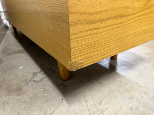 Nederin 55.5" Storage Bench - Oak And Rain Cloud Gray
