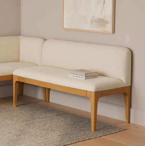 Rosin 53" Armless Banquette - Natural Oak And Sand Ivory