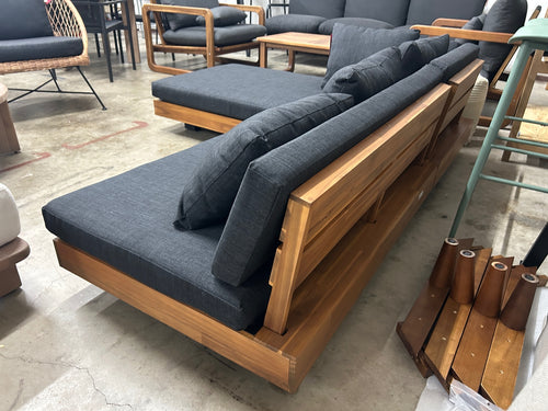 Lubek 82.5" Outdoor Low Left Sectional - Slate Gray