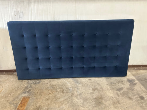 Sven King Tufted Velvet Headboard - Plush Cascadia Blue