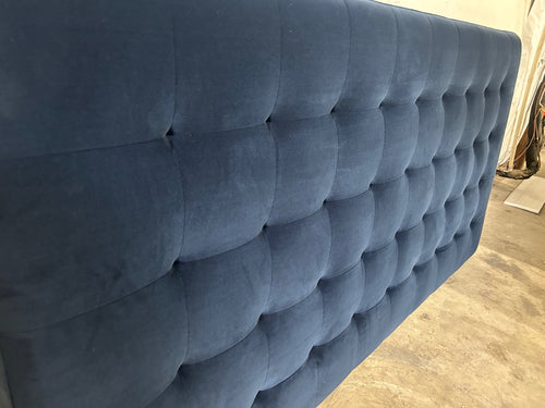 Sven King Tufted Velvet Headboard - Plush Cascadia Blue