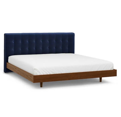 Sven King Tufted Velvet Headboard - Plush Cascadia Blue
