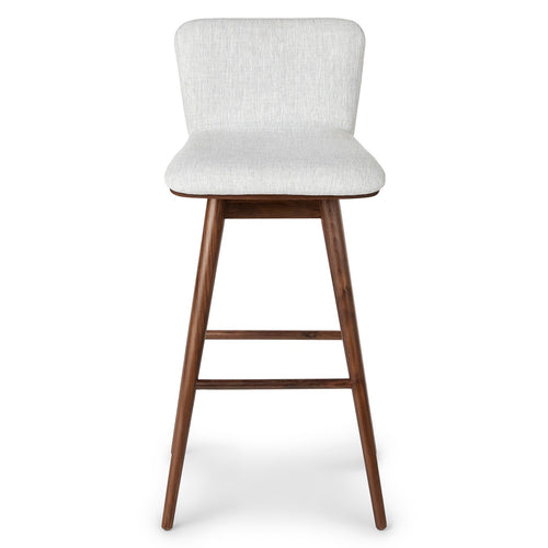 Pair of Sede Swivel Counter Stools - Walnut and Mist Gray