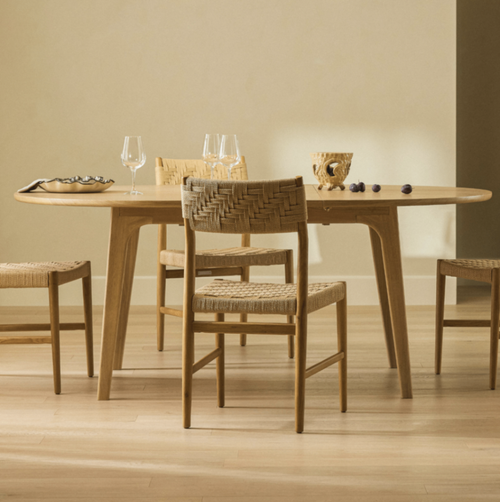 Plumas 55" - 74.75" Extendable Dining Table - White Oak