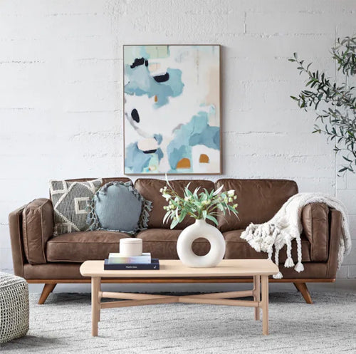 Timber 90" Leather Sofa - Charme Chocolat