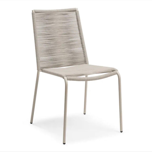 Set of 4 Zina Outdoor Stackable Dining Chairs - Taupe