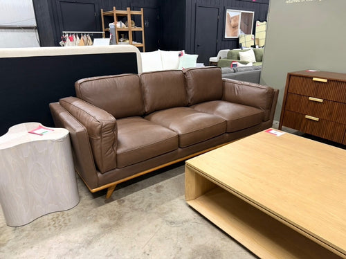 Timber 90" Leather Sofa - Charme Chocolat