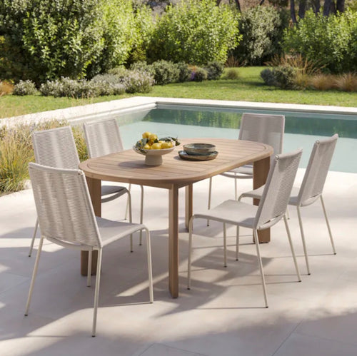 Set of 4 Zina Outdoor Stackable Dining Chairs - Taupe