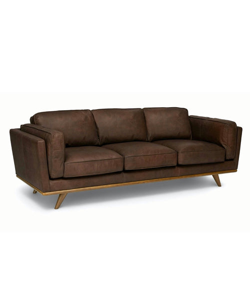 Timber 90" Leather Sofa - Charme Chocolat