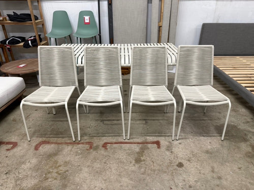 Set of 4 Zina Outdoor Stackable Dining Chairs - Taupe