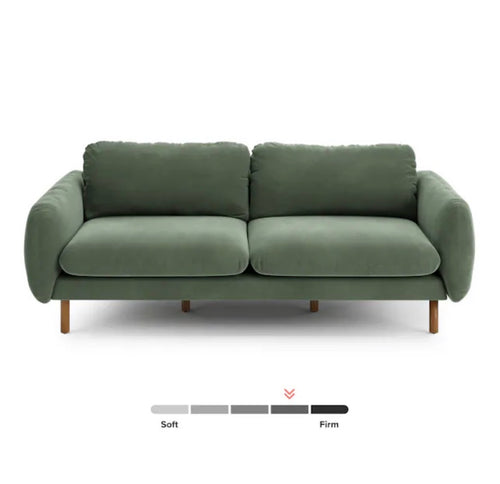 Sanders 85.5" Velvet Sofa - Plush Pacific Gree, Performance Velvet